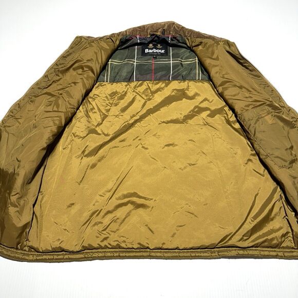 Barbour Finn Quilted Gilet Vest Mens Size L Large Full Zip Corduroy Collar - Picture 5 of 11